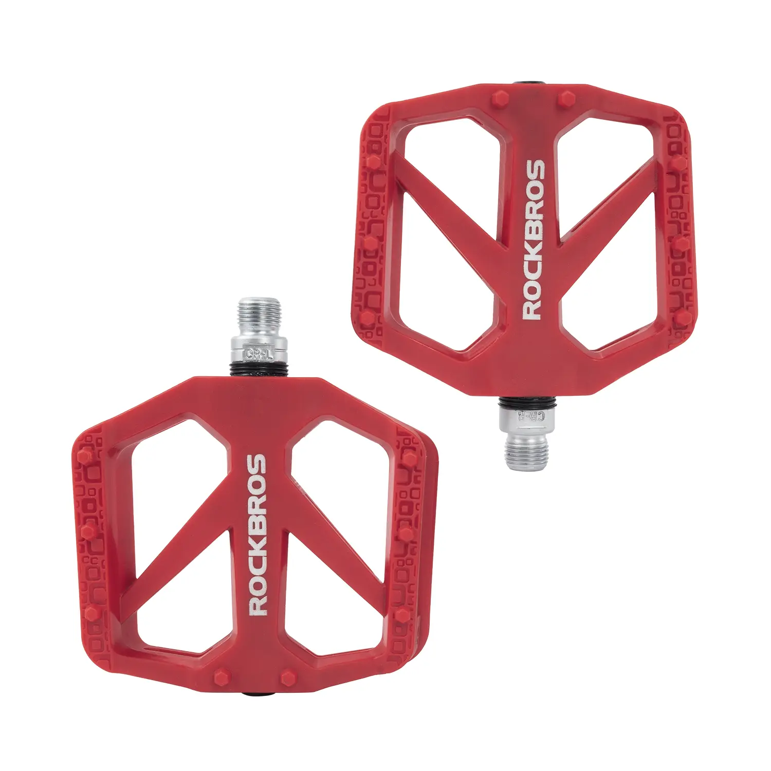 ROCKBROS Mountain Bike Pedals Flat MTB Pedals Nylon Fiber Bicycle Platform Pedals for Road Mountain BMX MTB Bikes Secure Footing 110mm Wide Platform Anti-Skid Nails Durable Construction