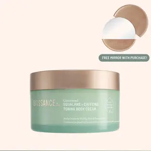 BIOSSANCE Squalane + Caffeine Toning Body Cream - Niacinamide-Infused Body Care Cosmetic, Coffee-Powered Moisturizer for Firmness, Texture, All Skin Types - Vegan, Fragrance-Free, Restores Moisture Barrier