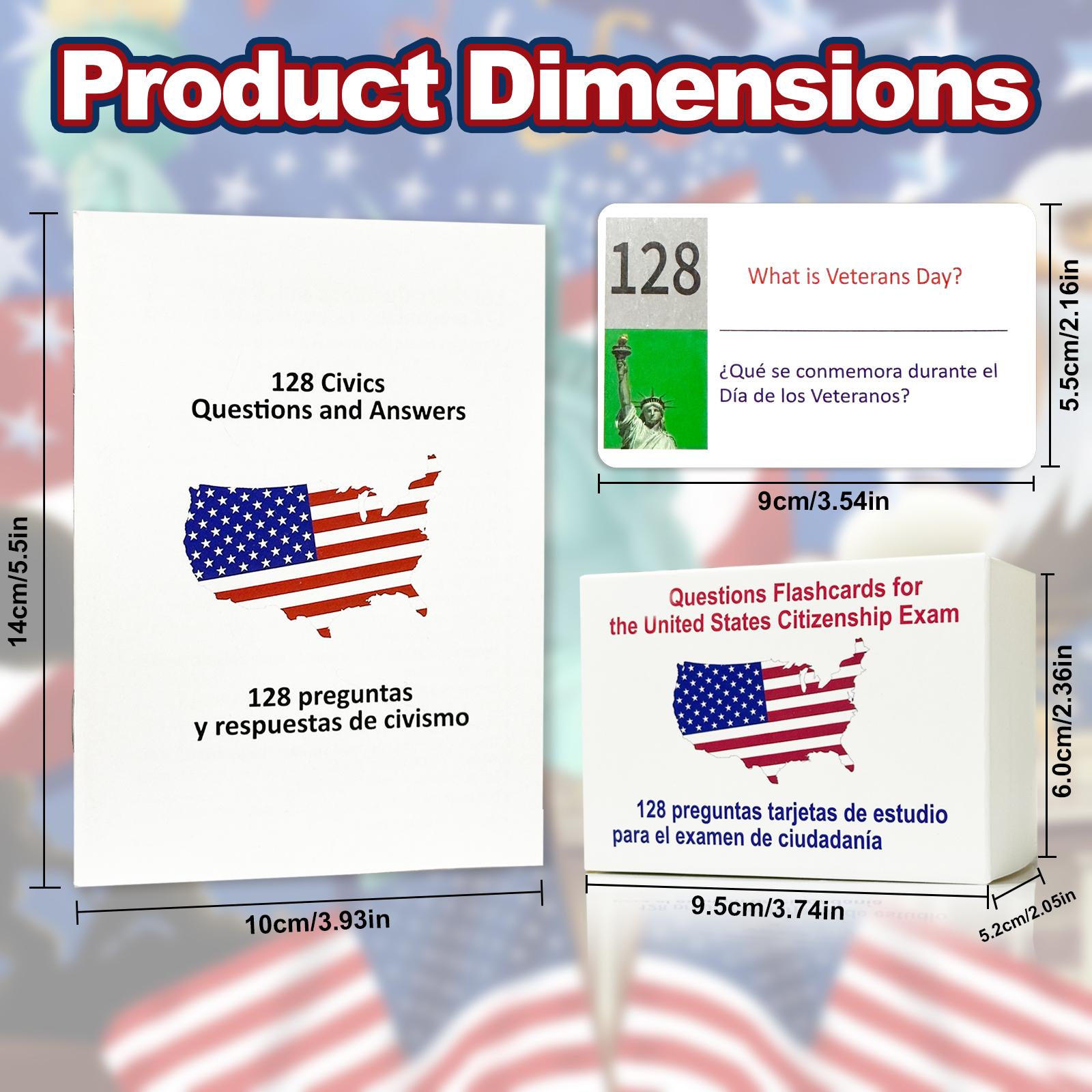 STICQUE 2026 US Citizenship Flash Cards: Study Guide: American Citizenship (Spanish & English). 2026 USCIS 128 Questions and Answers Flash Cards