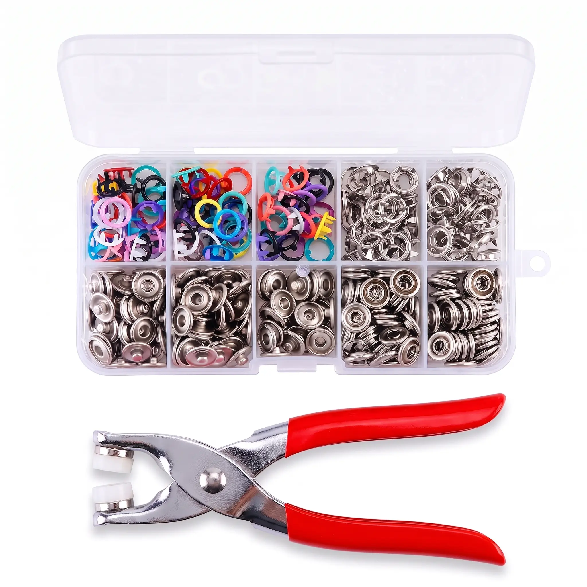 ALGOFAIR 100-Set 9.5mm Metal Snap Buttons Kit with Press Tool Fastener Pliers - Sewing Accessories and Supplies, Craft Supplies for Adults for Men's Pants DIY Projects, Sewing Products, Crafting Sewing Tools, Dolls, Diy Crafts