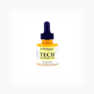 Dr. Ph. Martin's TECH Drawing Ink (2W) Ink Bottle, 1.0 US fl oz, Daffodil, 1 Bottle