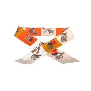 Pre-owned 【Alea】HERMES Twilly Scarf for Bag Straps