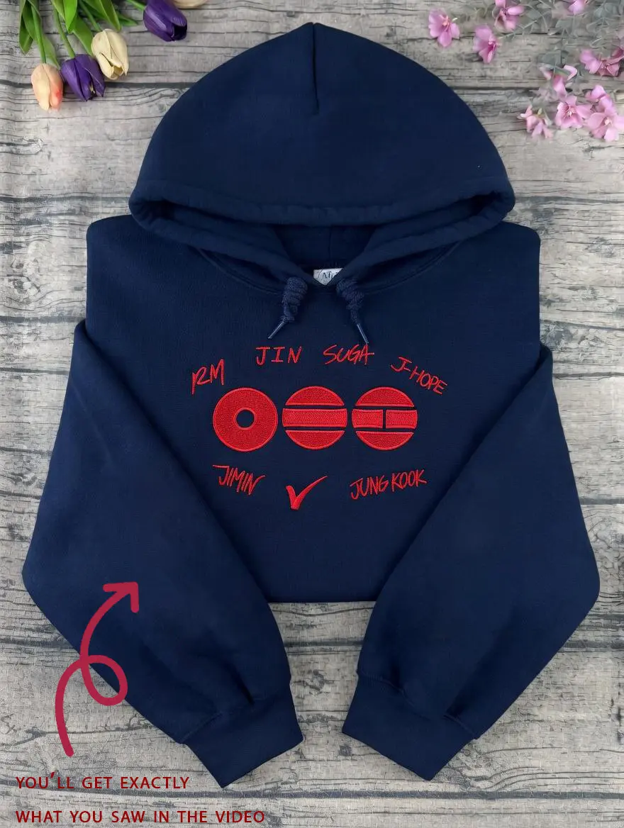 Kpop Inspired Embroidered Hoddie, Embroidered  2026 World Tour  Sweatshirt