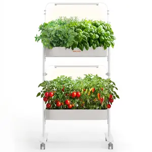 SUNCOZE 2-Tier/3-Tier Hydroponics Growing System Kit with 24/30 Pods – Full Spectrum Grow Lights, Hydroponic System equipped with smart controller, Indoor Herb Garden Kit for Vegetables, Herbs, Fruits & Flowers