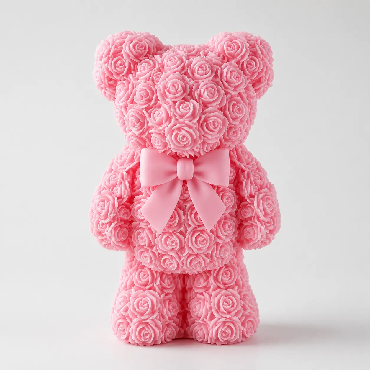 1pc 10cm 3D Bowknot Rose Teddy Bear Silicone Mold - DIY Candle Making, Soap Making, Epoxy Resin Casting Mold for Clay Craft, Aesthetic Home Decor