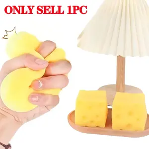 New Squishy Square Cheese Squeeze Toys Slow Rebound Stress Relief Sensory Toy Soft Butter Cheese Party Toy Squishy Cube Decompression Cube Cheese Squishy Fidget