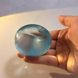 Clear Blue Simulated Maltose Squishy Soft Squeeze Slow Rising Anti Stress Sensory Toy fidget