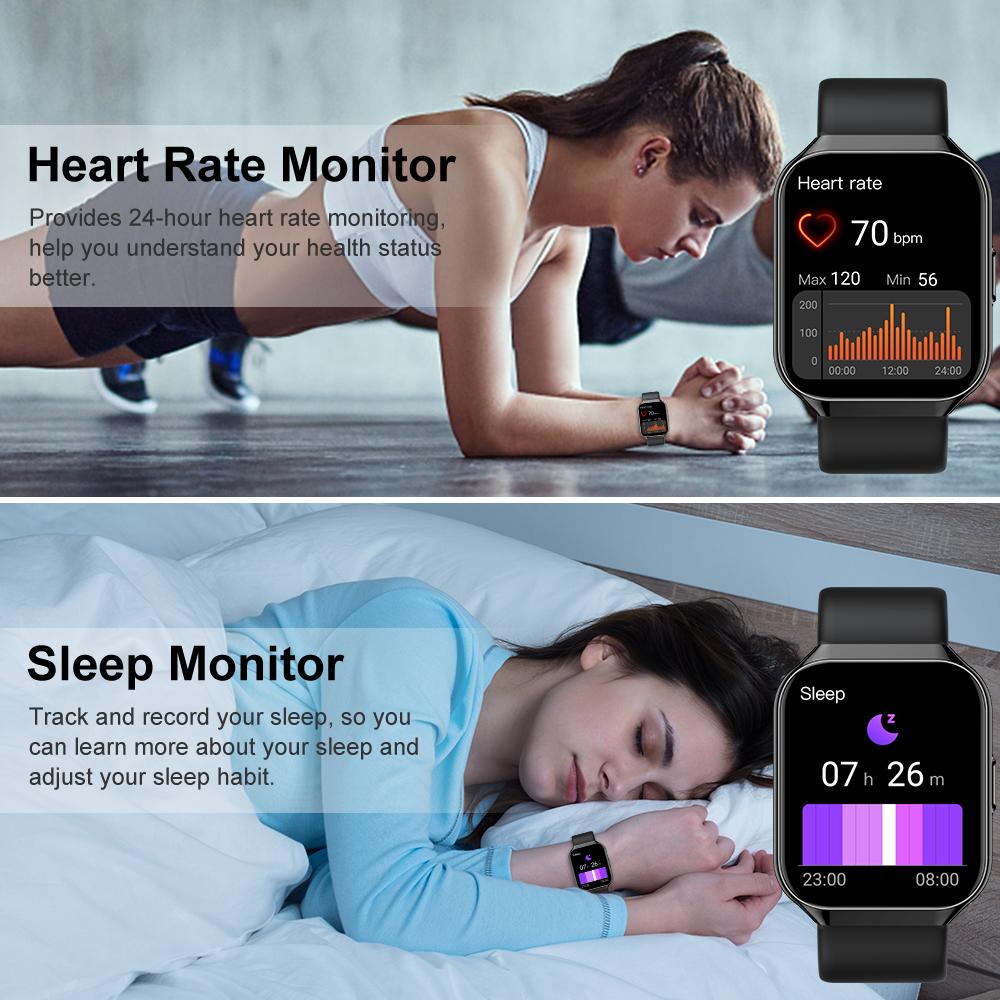 Summervibes Bluetooth Smart Watch with Call 1.96" HD Display 140+ Sports Modes Heart Rate Sleep Monitor IP68 Waterproof Fitness Tracker for iOS Android Women's Health Tracker - Wearable Summervibes Bluetooth Smart Watch with Call 1.96" HD Display 140+ Sports Modes Heart Rate Sleep Monitor IP68 Waterproof Fitness Tracker for iOS Android Women's Health Tracker - Wearable