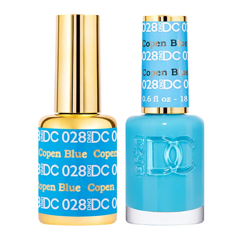 DND UV Gel Nail Polish & Nail Lacquer #028 Copen Blue, for Professional Manicure Use, Nail Art