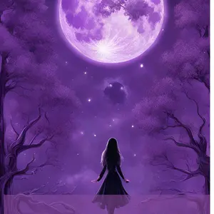Mystik Moon Oracle 30-Card Deck for Witches & Intuitives with Purple Velveteen Bag & PDF Guide by Heather Woodward