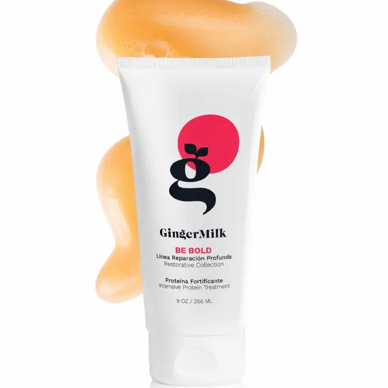 Protein Gel Hair Treatment, Be Bold | Strengthening & Repairing Care with Wheat & Soy Protein, Biotin & Vitamin E for Dry, Damaged & Over-Processed Hair | Ginger Milk