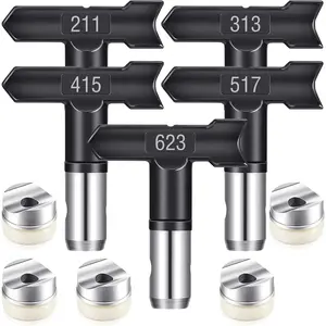 5 Pack Reversible Spray Tip Set ( 211/313/415/517/623) Airless Spray Nozzles for Airless Paint Spray Guns and Airless Sprayer Spraying Machine,Christmas Party Gifts,Hand Tools Kits