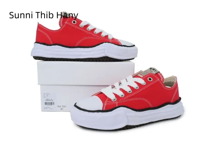 Bold Bright Red Canvas Sneakers Wavy Melted Platform Retro Street Skate Shoes