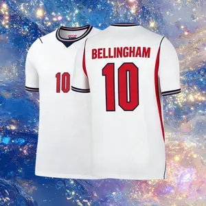 2026 England Home White 10# Bellingham Short Sleeve Soccer Jersey Fans Version