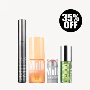 Milk Makeup Ready in a Rush Vol. 2 Bundle - Lip + Cheek Werk, KUSH Lip Oil Green Dragon, Cloud Glow Primer, Quick Everyday Makeup Skin Care Set Brightening Foam