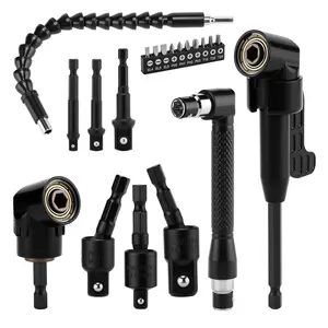 20Pcs Flexible Drill Bit Extension include 3Pcs Rotatable Socket Adapter 3pcs Socket Adapter 2Pcs Hex Shank 105°Right Angle Drill Attachment 10Pcs Short Screwdriver Bits 90°Angled Bits and Bendable Extension