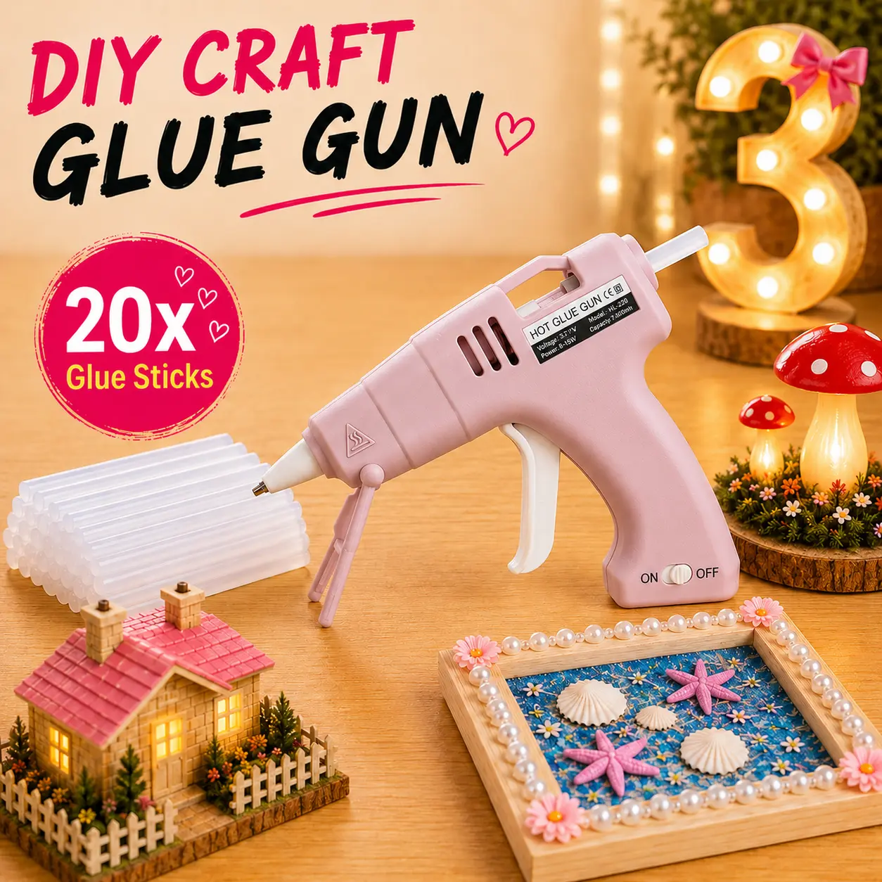 Anti-Scalding Wireless Glue Gun With Lithium Battery, USB Rechargeable Hot Melt Glue Gun For Home Use And Children