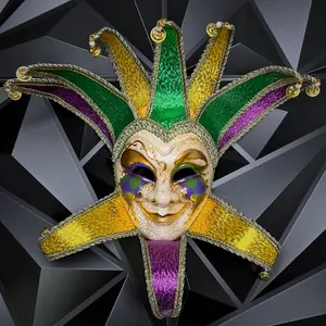 Male Venetian Jester Mardi Gras Mask