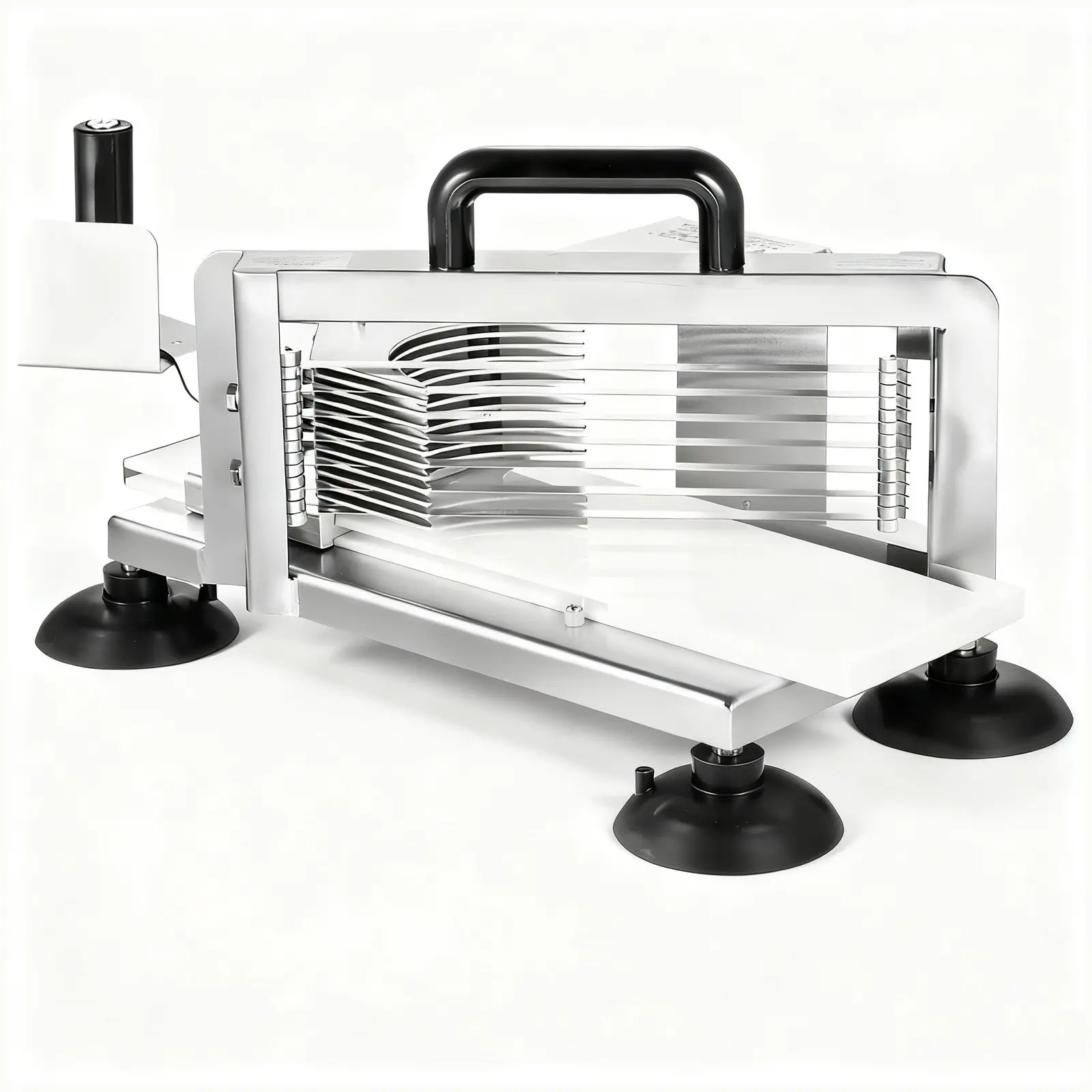 【Summerfinds】VEVOR Commercial Tomato Slicer, 3/8 inch Tomato Cutter Slicer, Stainless Steel Heavy Duty Tomato Slicer Machine, Manual Tomato Slicer with Non-slip Feet, for Cutting Tomatoes, Cucumbers, Bananas Kitchen Sturdy