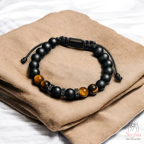 Men's 8mm Natural Crystal Gemstone Bracelet - Black Onyx, Tiger's Eye, Green Agate Beaded Boho Bracelets Stack, Men's Accessories, Unique Gifts for Him