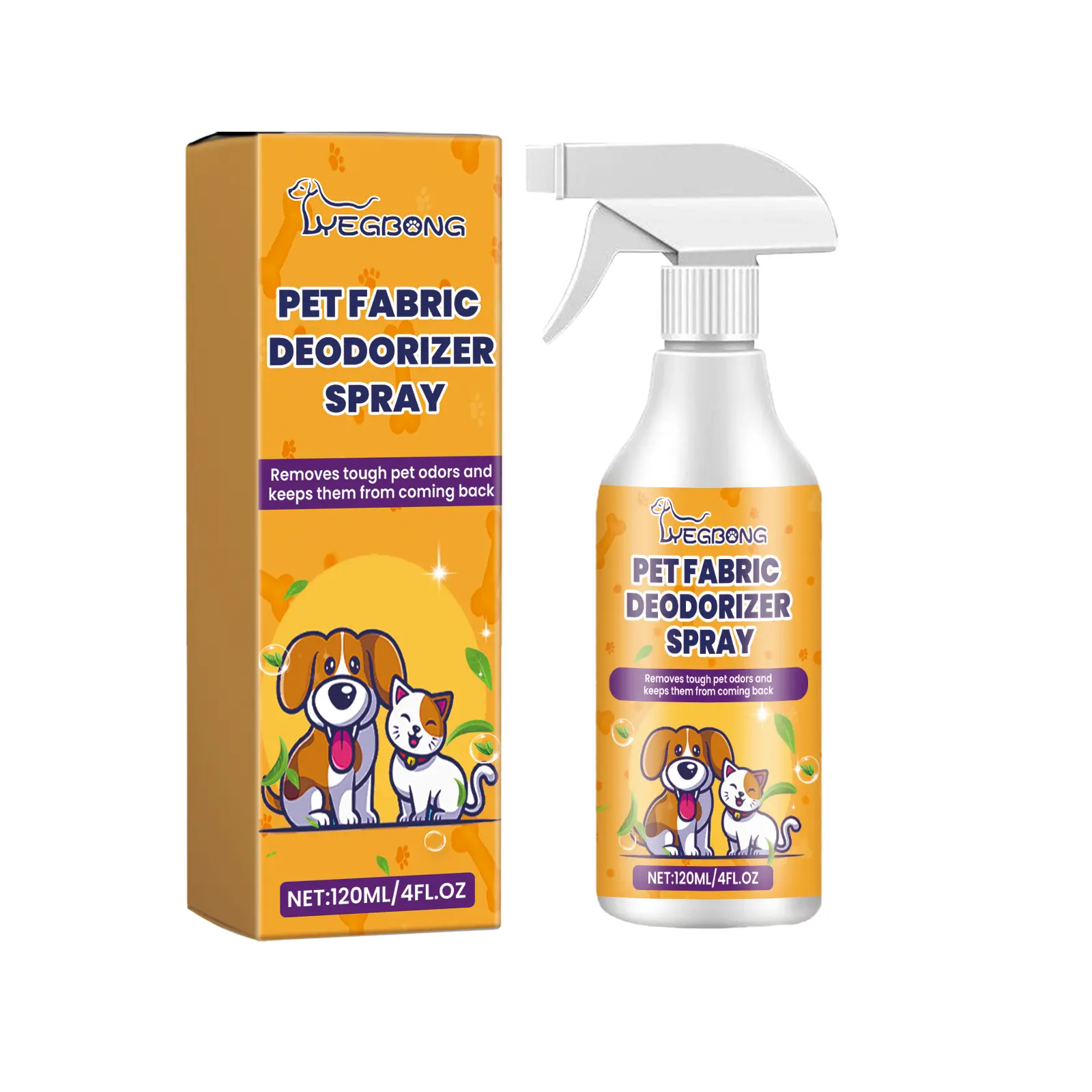 Yegbong Pet Fabric Deodorizer Spray - Odor Eliminator for Indoor Use, Fresh Air Scent, Long-Lasting Pet Odor Control