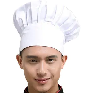 Chef Hat Adult Adjustable Elastic Baker Kitchen Cooking Chef Cap, Kitchen Chef's Dedicated Hat, White