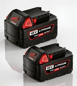 #fathersdaygift 2Pack 6.0Ah M18 Replacement Battery for Milwaukee 18V Cordless Tools, Compatible with 48-11-1862 48-11-1852 48-11-1882