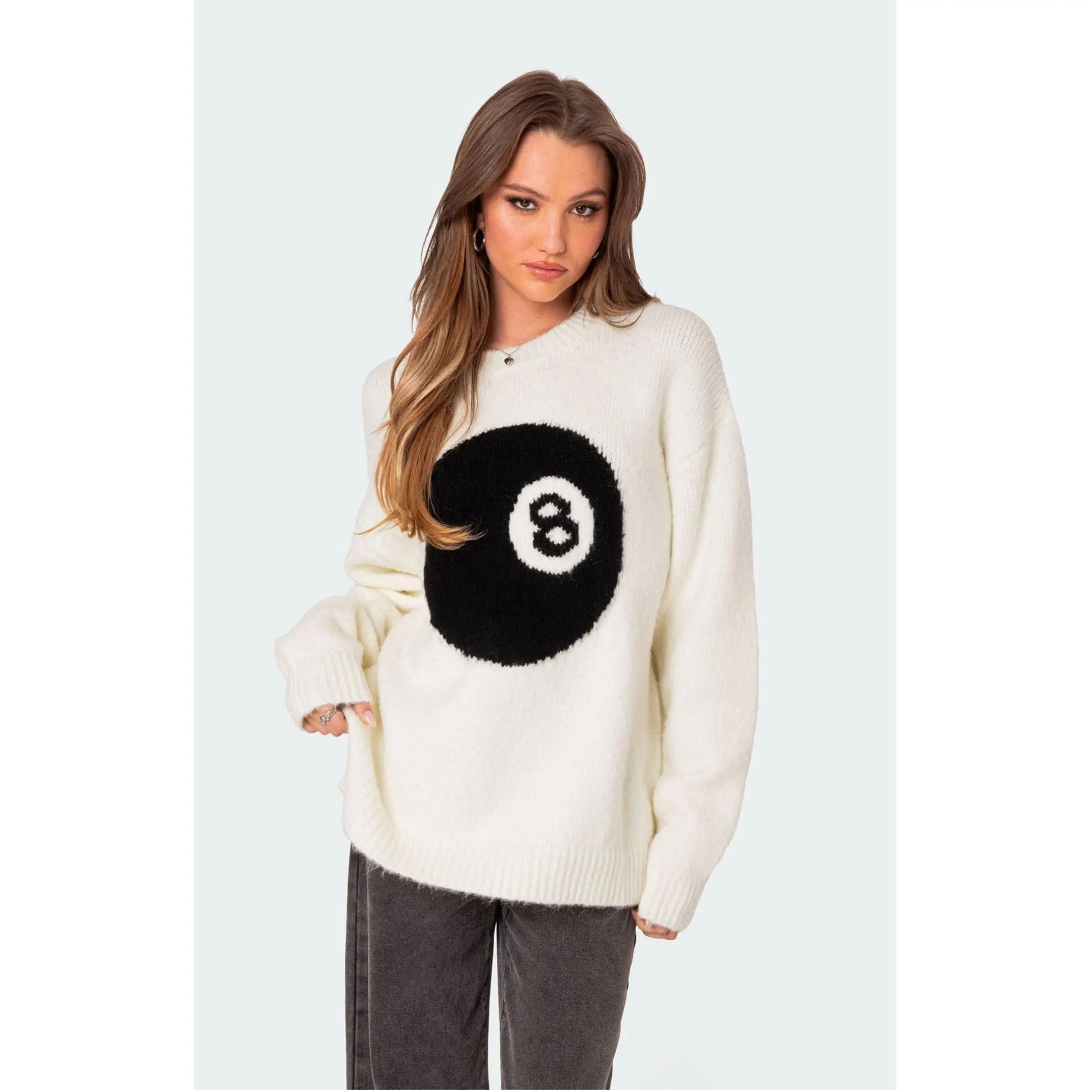 Edikted Women's Magic 8 Oversized Chunky Knit Sweater Edikted Women's Magic 8 Oversized Chunky Knit Sweater
