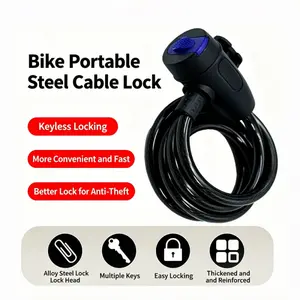 Heavy Duty Security Chain Lock, Portable Steel Wire Lock for Bicycle Electric Scooter, Outdoor Cycling Accessories, Bike Accessories