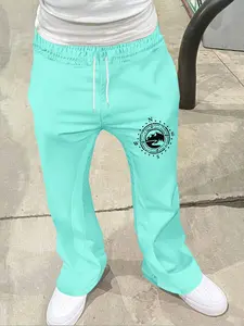 Mountaineering themed casual pants, graffiti sports pants, retro flared pants for men and women's street styles, perfect gifts for trendy clothing, Fitted Design Activewear, Athletic Bottoms