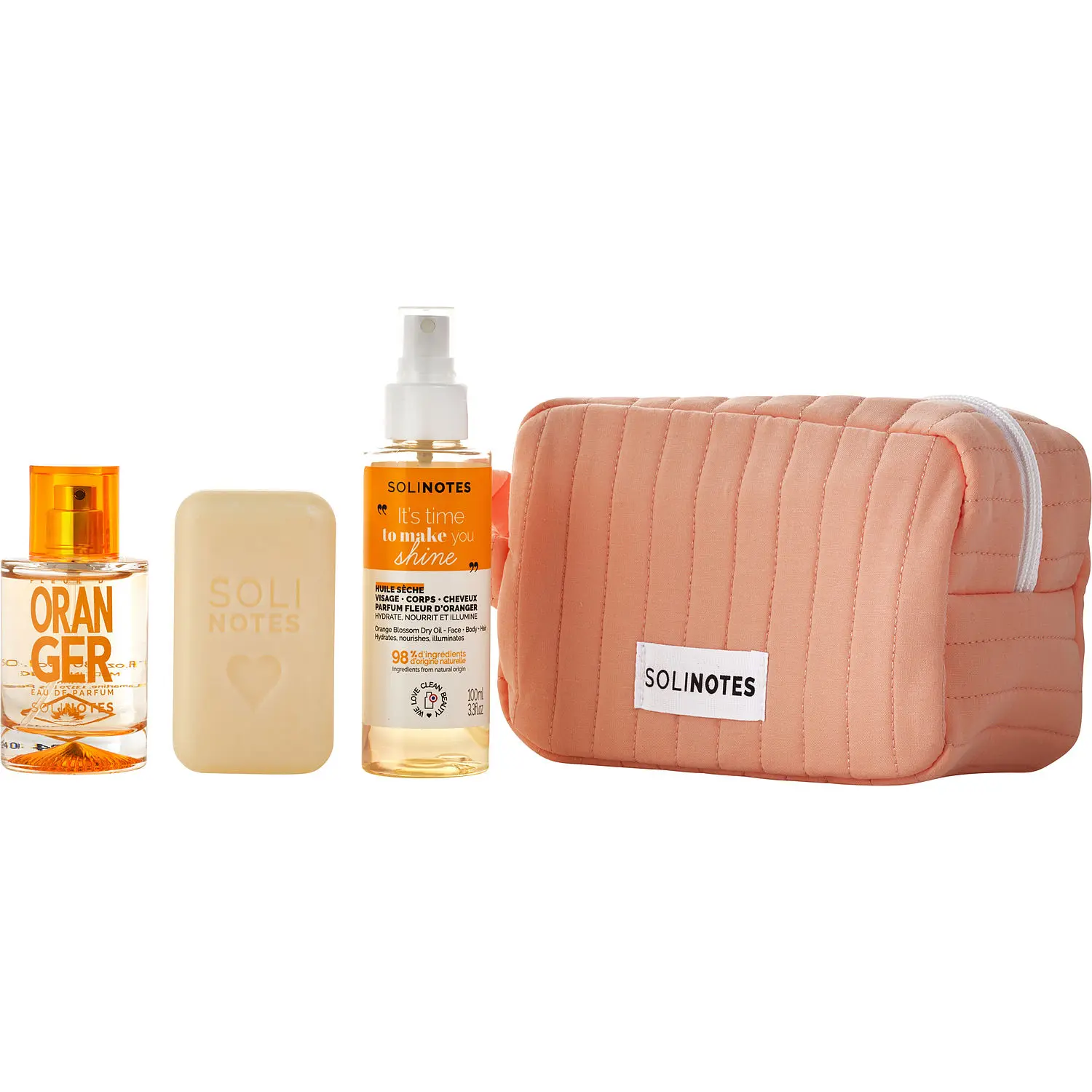 Solinotes Orange Blossom Set-Eau De Parfum Spray 1.7 Oz & Bar Soap 3.5 Oz & Dry Oil 3.3 Oz For Unisex