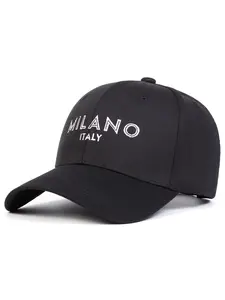 Unisex Milano Letter Baseball Cap, Adjustable Fitted Sun Protection Hat, Casual Outdoor Travel Beach Vacation Headwear for All Seasons, Adjustable Sunscreen Hat, Quality Caps