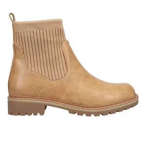 Corkys Womens Cabin Fever Round Toe Chelsea Casual Boots Ankle Low Heel 1-2" - Brown