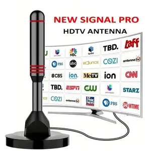 Indoor Digital HDTV Antenna, Supports HD/1080P, 5m TV Antenna, Magnetic Base, 360° Rotation, High Definition Reception, Home Entertainment