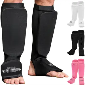 MMA Shin Pads for Muay Thai and Kickboxing, Protective Shin Guards with Instep Guard for Sparring and Training, for Adults, Kids, and Youth