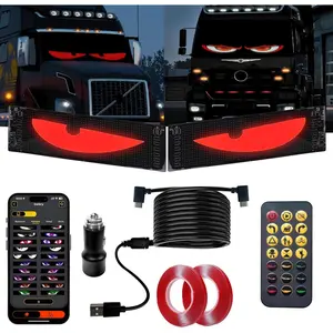 2 count Synchronized Devil Led Eyes Light for  Windshield, 23.4"x4.7" Programmable ojos led para carro Sign, Full Color Electra Eyes for , DIY Led Matrix Panel,  App & Remote Control