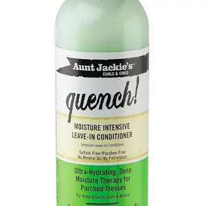 Aunt Jackie's Quench Moisture Intensive Leave-In Conditioner - 12 fl oz - Sulfate-Free Paraben-Free Formula with Shea Butter & Olive Oil for Natural Curls Coils Waves