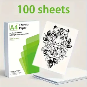 100 Pages A4 Thermal Printer Paper, Continuous Foldable Printing Paper, Portable Thermal Printer Paper for Business Travel Office, Designed for Portability