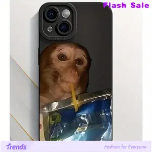 Monkey Design TPU Protective Cellphone Case - Shockproof, Drop-Resistant, Complete Side Casing, Summer Accessory for iPhone 11/12/13/14/17 Pro Max, Handheld Devices Protection