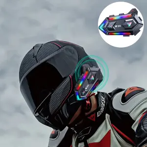 Upgraded Y20 Motorcycle Helmet Headset, Wireless Stereo Earbuds with Noise-Cancelling Mic, Bluetooth-compatible Connectivity, Waterproof Design Vehicle