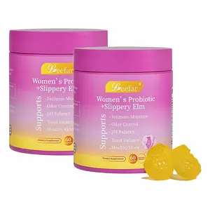 2 Piece LEEFAR Her Probiotics Gummies GB - All in One Solution with Slippery Elm and Prebiotics & Lactobacillus Probiotic Blend for Women's pH Balance and Dryness Hawaiian Pineapple Gummies Dietary Supplement