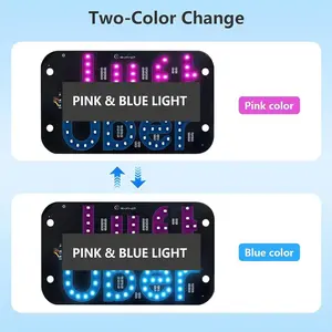 Car LED Flashing Light Sign Window Decal Sticker USB Powered with Suction Cups & Hook
