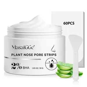 Masaigge Blackhead Cleansing Mud Mask with Small Spoon, Nose and Face Peeling Sheet Mask, Blackhead Removal Set 1.05oz Nose Strip, Blackhead Nose Strips