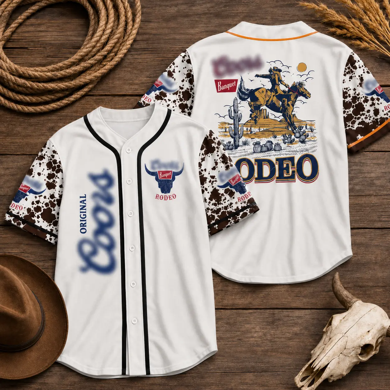 Local Western Baseball Jersey, Cowboy Graphic Button Up Sports Shirt, Vintage Ranch Style Unisex Jersey