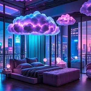 3D LED Atmosphere Light - Color-Changing USB-Powered Wall-Mounted Night Light with Dynamic Cloud Lighting, Geometric Fantasy Design for Gaming Rooms, Parties, Party Lighting, Immersive Atmosphere, Artistic Craftsmanship, Mood Lighting, Party Planners
