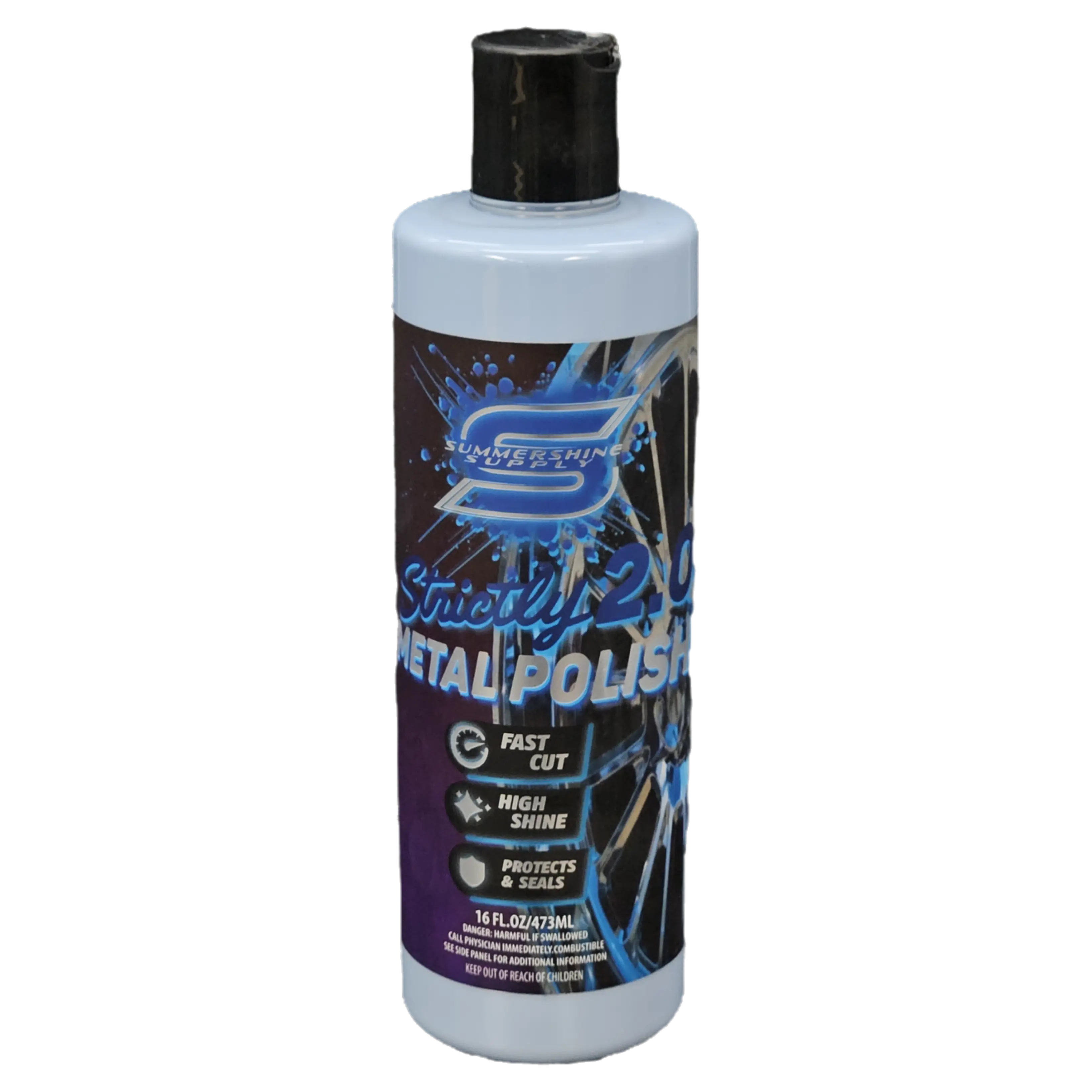 Summershine Supply Strictly Metal Polish, Fast Cut Formula, High Shine Solution for Automotive & Motorcycle Paint Care, Compatible with Polishers