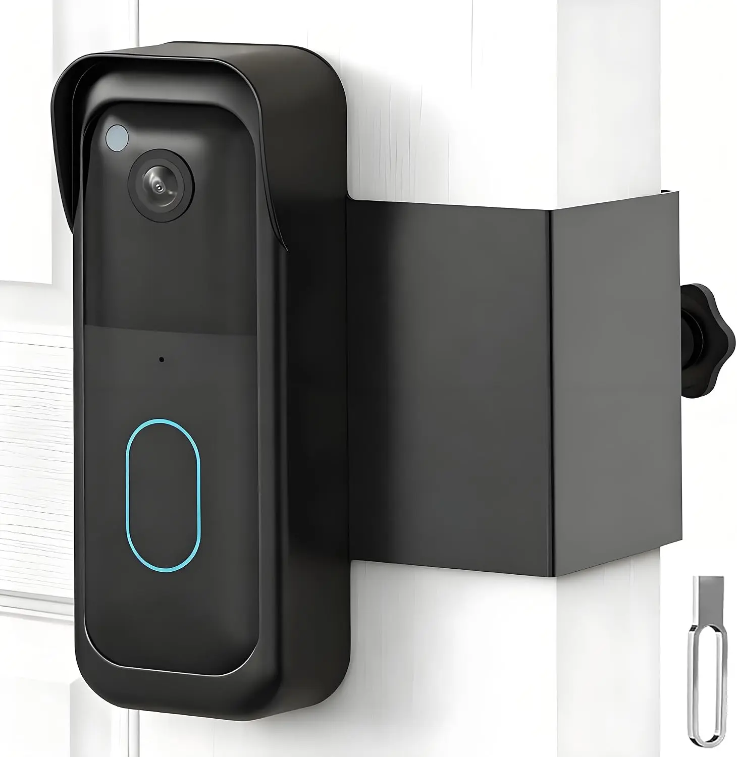 Blink Doorbell Mount, No-Drill Door Mount, Non-Blocking Motion Sensor Design, Apartment Doorbell Holder for Renters, Rain Cover, Easy Installation