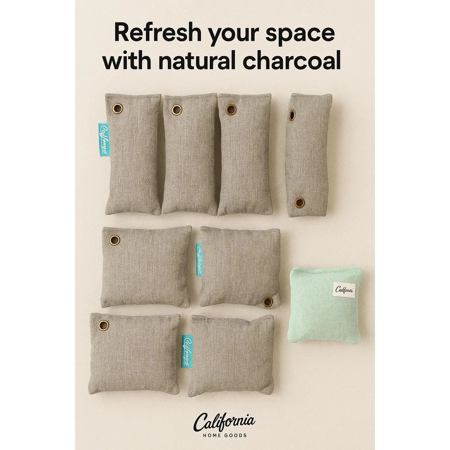 9 Packs Activated Charcoal Odor Absorber Nature Fresh Bamboo Air Purifying Bag