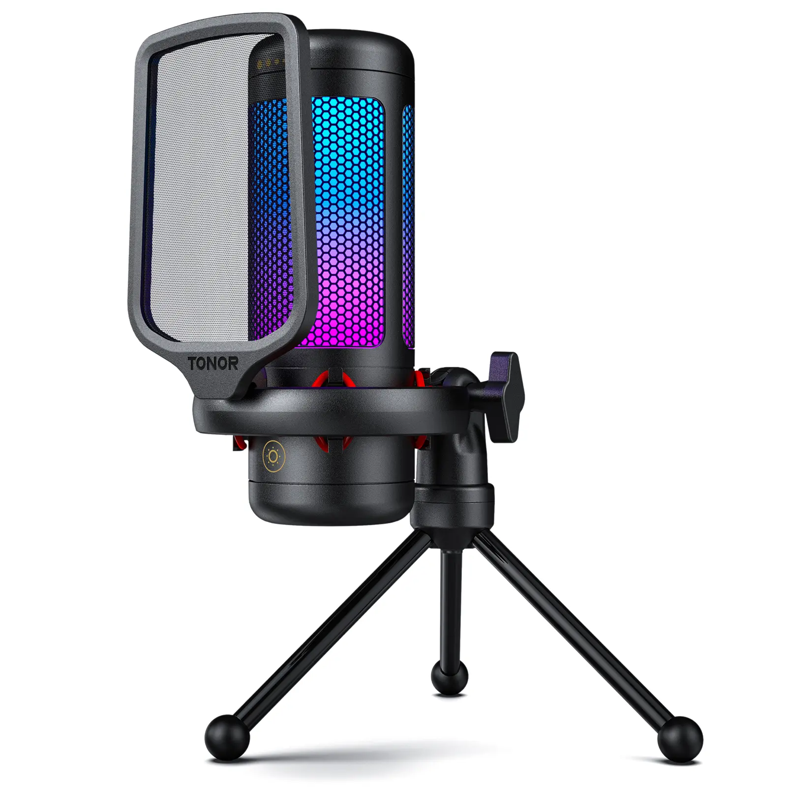 TONOR TC310 USB Streaming Gaming Microphone for PC, PS4/PS5, RGB Lighting, Easy Sound Control, One-tape Mute, Mic with Mount Adapter Live Podcast Equipment Live Broadcasting Equipment #SummerVibes,summerwins