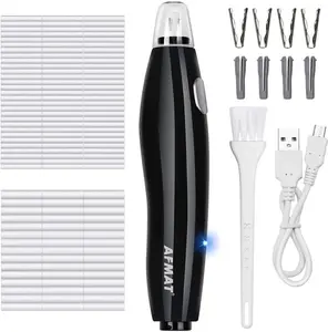 AFMAT Rechargeable Electric Eraser for Artists, 140 Refills, 2 Eraser Sizes, USB Cable & Brush Included, Battery-Operated for Drawing & Crafts Projects